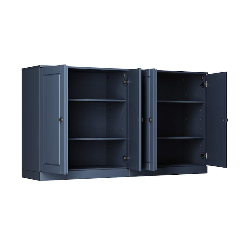 100% Solid Wood Sideboard with Glass or Solid Wood Doors by Palace Imports - 64" x 35.75"