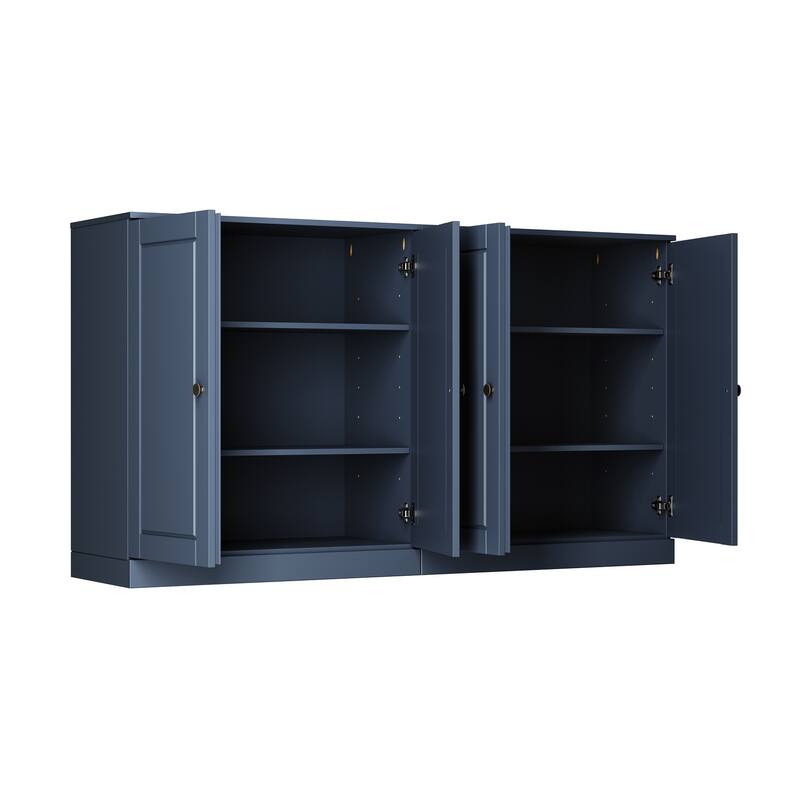 Palace Imports Solid Wood Sideboard, Raised Panel Doors, Adjustable Shelves