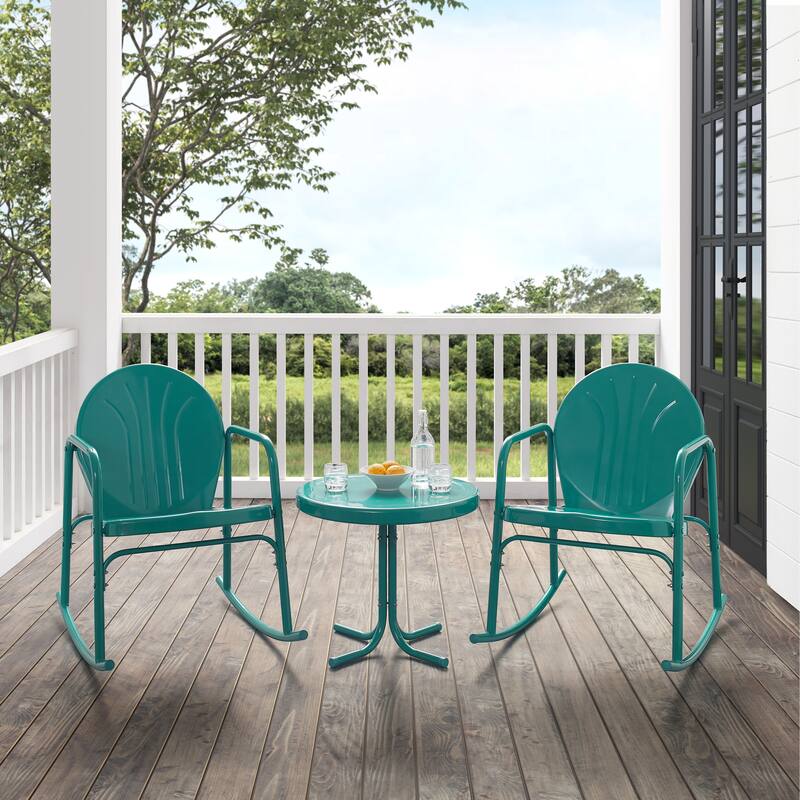 Crosley Griffith 3Pc Outdoor Rocking Chair Set - 79 W x 33.13 D x 32.25 H