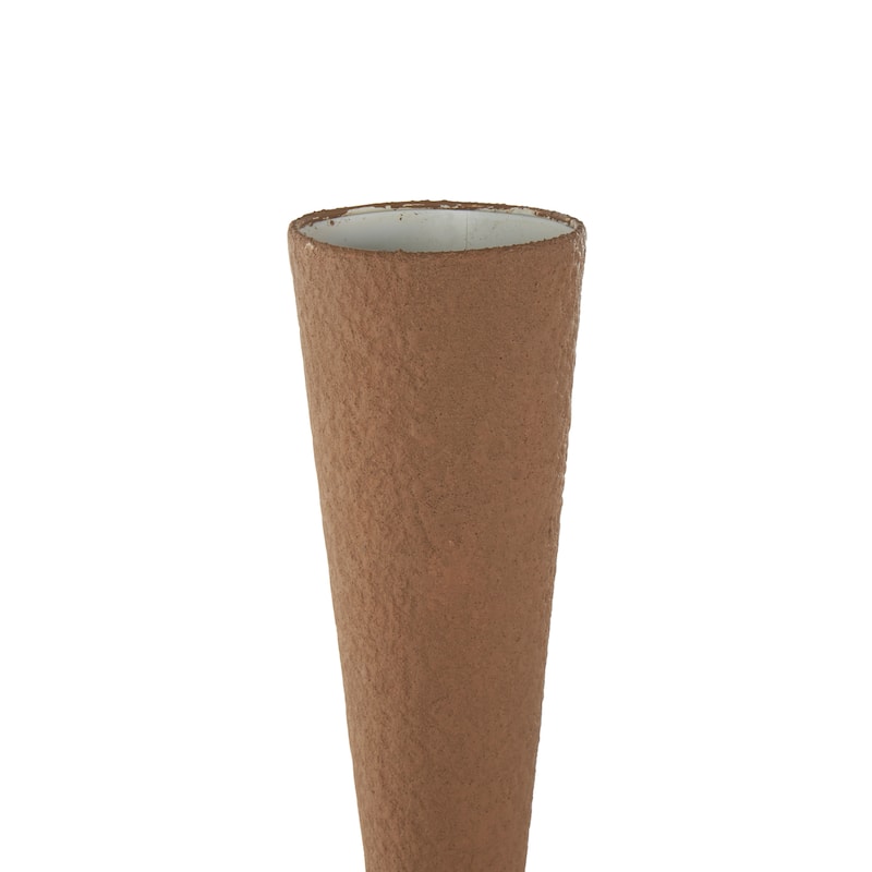 Metal Art Deco Fluted Decorative Vase - Brown - Roche River Decor