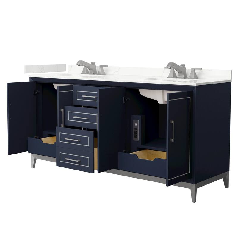Wyndham Collection WCH515172D-QTZ-US3MXX Marlena 72" Free Standing