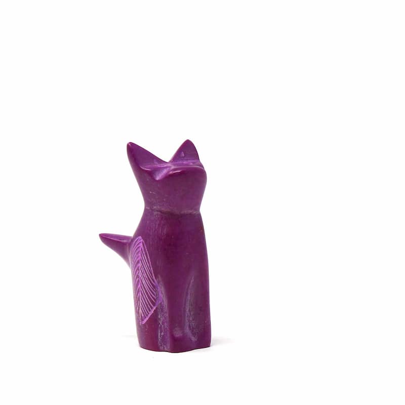 Tiny Sitting Cats Soapstone Sculptures - Assorted Pack of 5 Colors