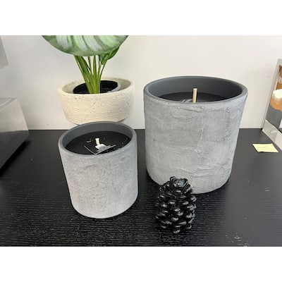 Cylindrical Flowerpot Efervesi Grey Candle Dia 7.9" - GREY