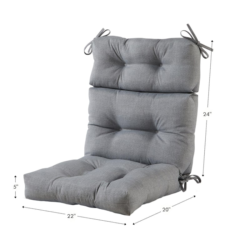 Outdoor 44-in x 22-in High Back Chair Cushion (Set of 2) (Cushions Only)
