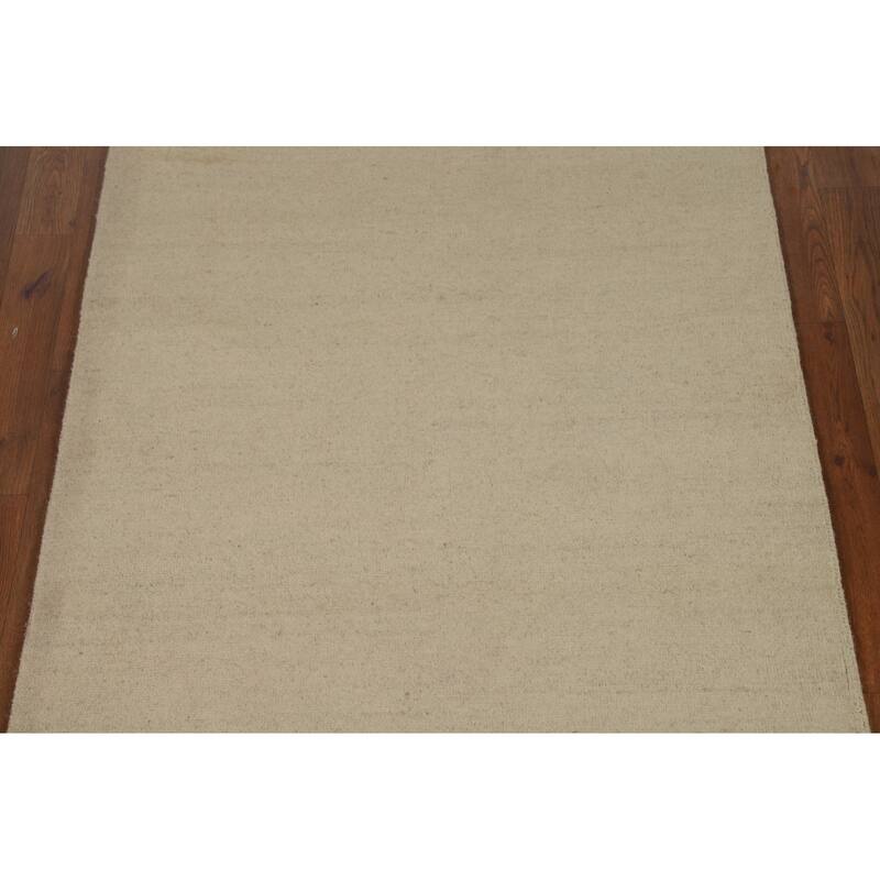 Solid Gabbeh Oriental Runner Rug Handmade Wool Carpet - 3'3"x 6'10"