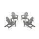 preview thumbnail 1 of 14, POLYWOOD 4-Piece Classic Adirondack Conversation Set Slate Grey