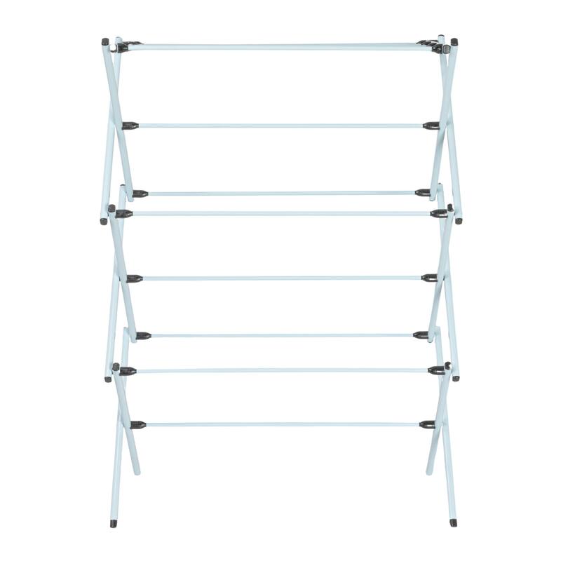 Household Essentials Folding Clothes Drying Rack with Steel Frame and 11 Coated Dowels - 14.3"L x 29.4"W x 42.0"H