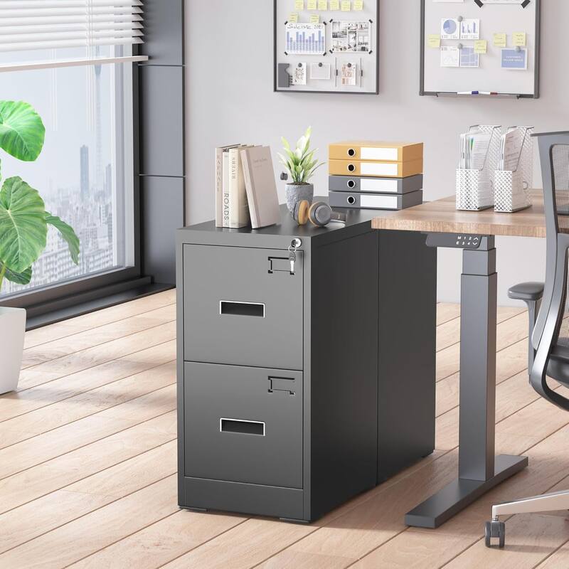 2/4 Drawer Vertical File Cabinet with Lock for Home Office, 18" D Filing Cabinet for Hanging Letter/F4/A4/Legal Size Folders