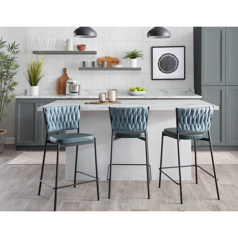 Porch & Den Randolf Braided Counter Stool - Set of 2
