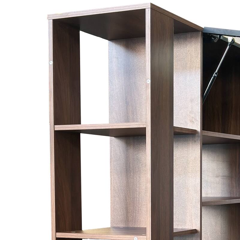 71" Tall Wooden Storage Cabinet for Hallway, Modern Multi-Functional Entrance Organizer