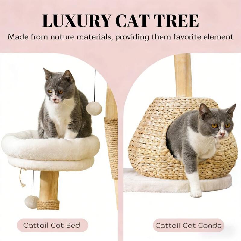 Cat Tree,Cat Tree for Indoor Cats with Wooden Cat Scratching Posts