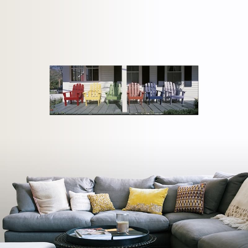 " Adirondack Chairs Porch Plymouth VT" Poster Print - 60 x 20