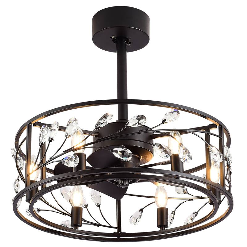 20-Inch Crystal Ceiling Fans with Light and Remote Included