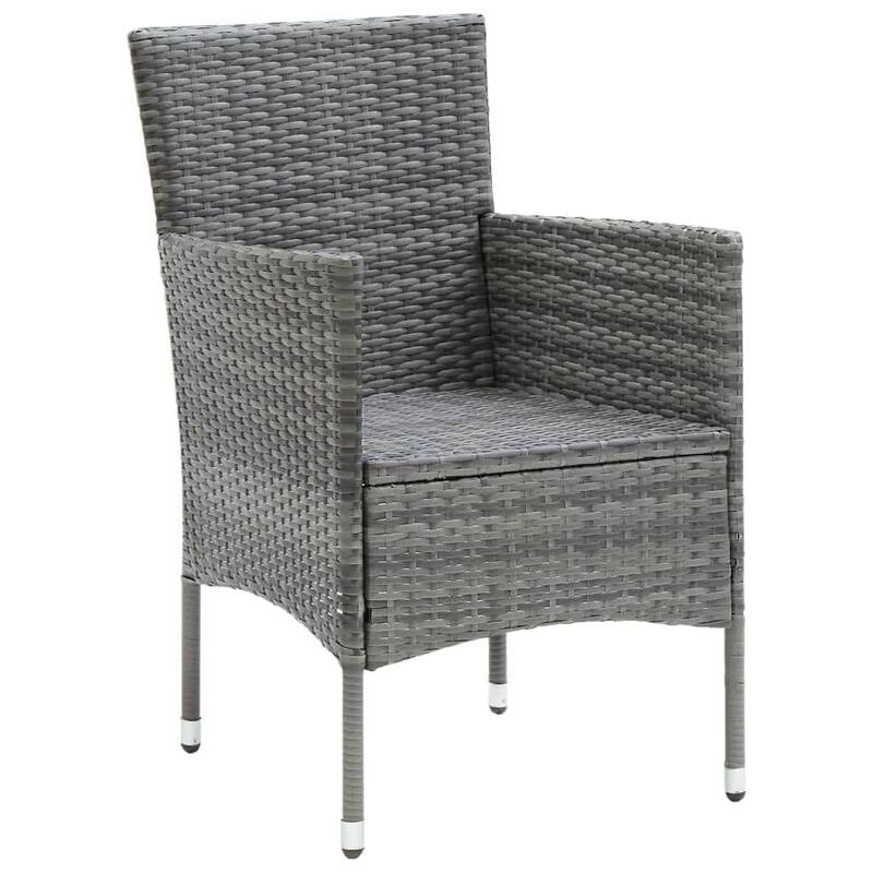 vidaXL Patio Dining Set with Cushions Poly Rattan