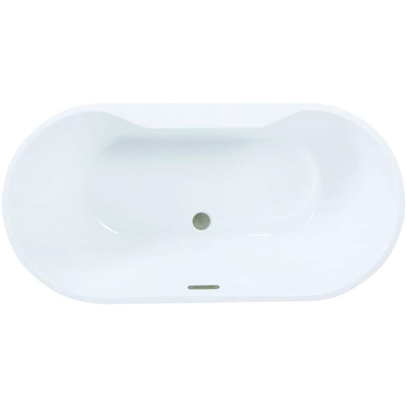 Kingston Brass VTDE633023C42 Aqua Eden 63" Free Standing Acrylic - White / Brushed Nickel