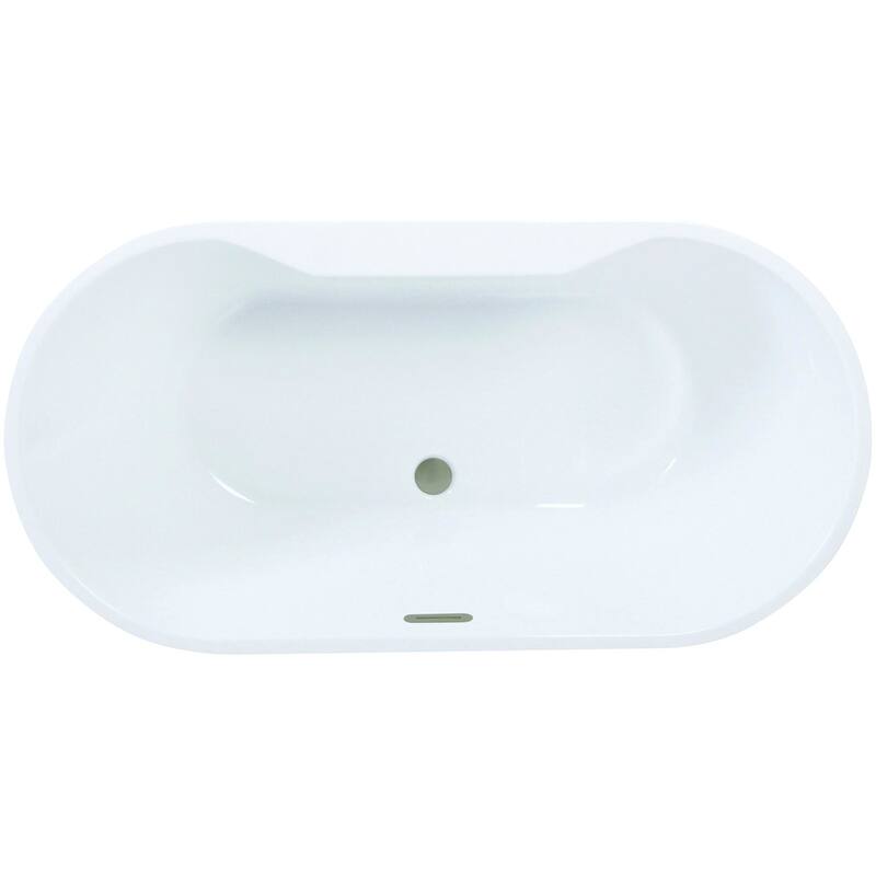 Kingston Brass VTDE673223C42 Aqua Eden 66" Free Standing Acrylic - White / Brushed Nickel