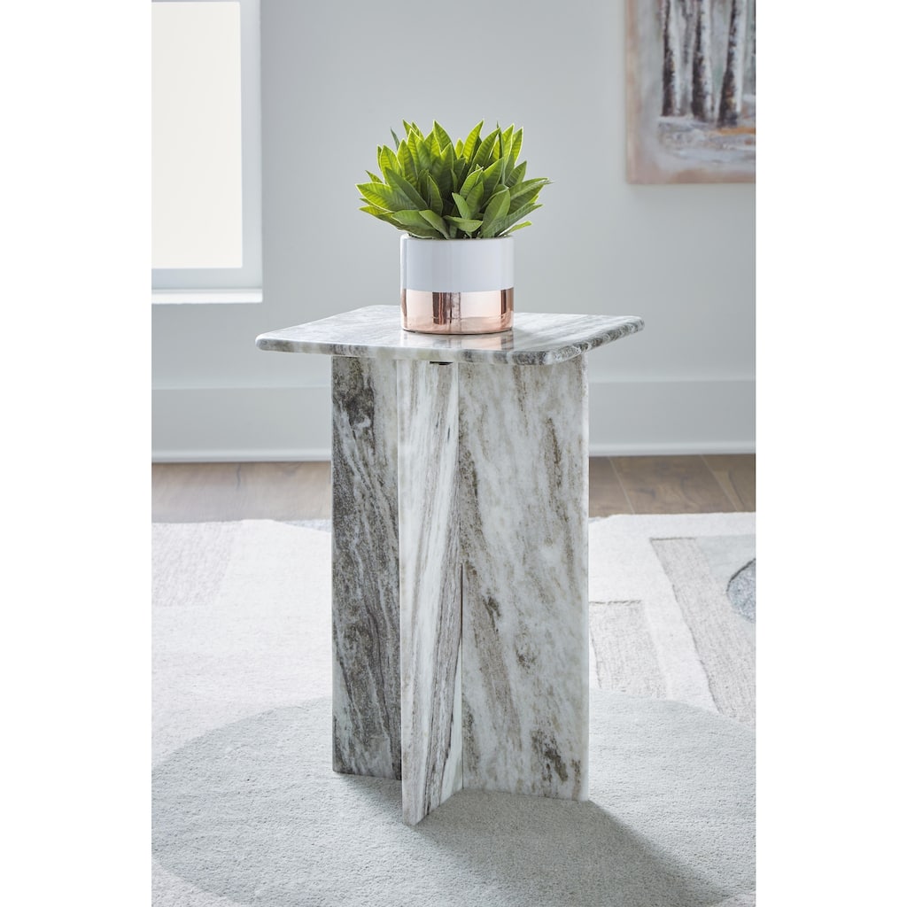 Signature Design by Ashley Keithwell Gray Accent Table - 13.5" W x 13.5" D x 20.25" H