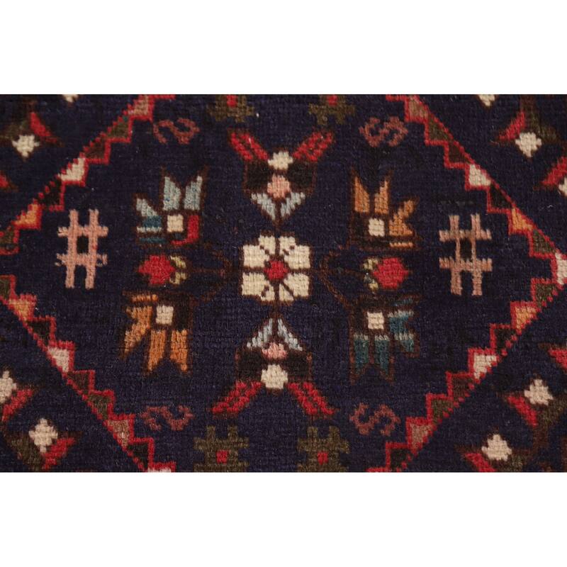 Tribal Shiraz Persian Vintage Rug Living Room Handmade Wool Carpet - 6'7"x 9'10"