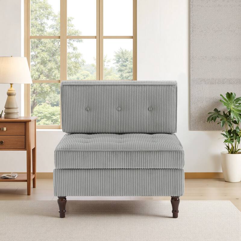 Modern Corduroy Corner Armchair Armless Chair sofa
