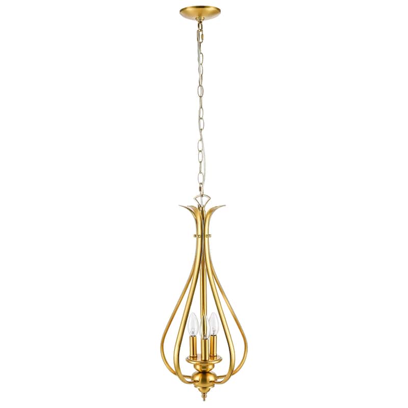 3-Light Dimmable Geometric Teardrop Pendant Chandelier