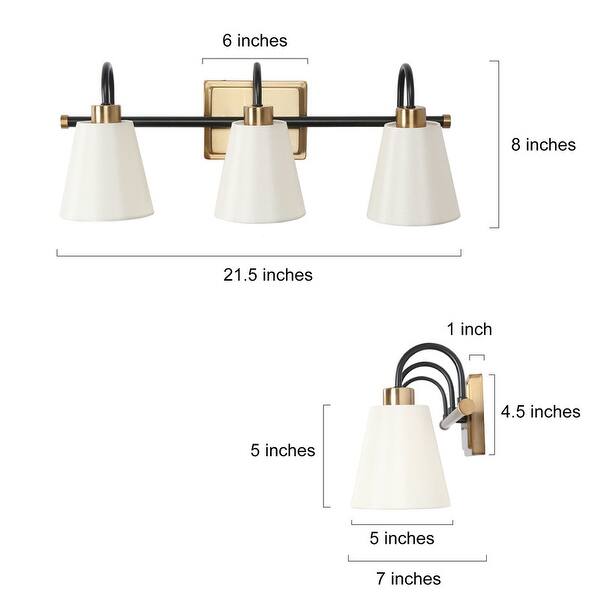 1/2/3/4 Light Modern Black Gold Bathroom Vanity Light Fabric Shade Wall