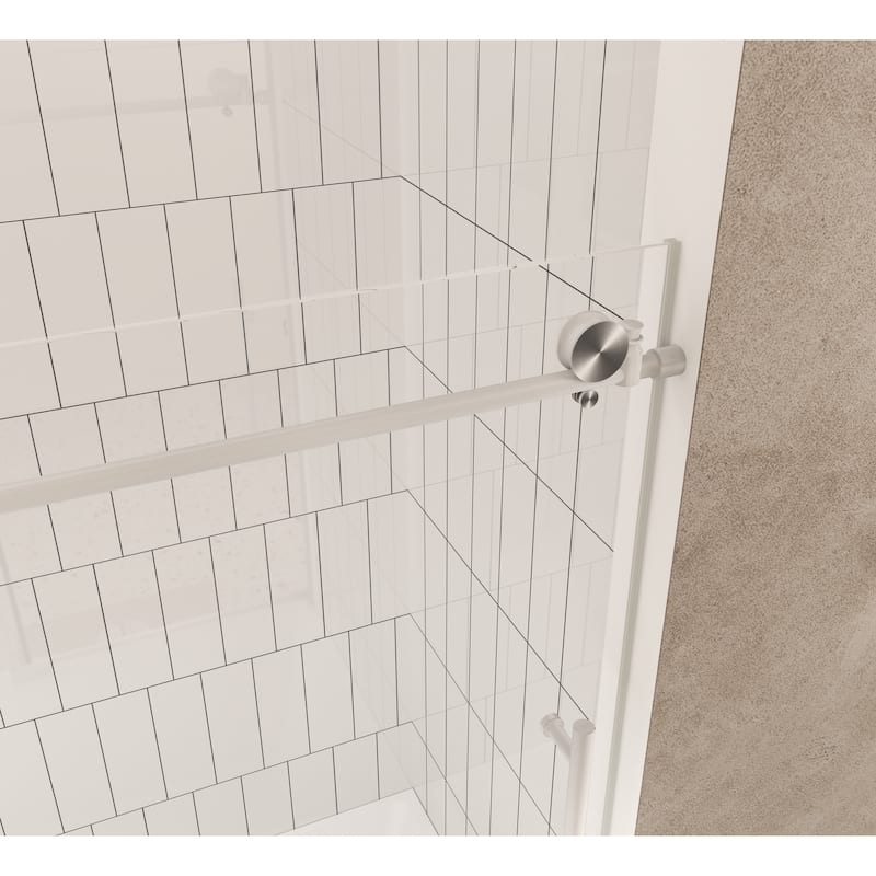 60 "W x 60" H Frameless Shower Door with Stainless Steel Handle - 60'' x 0.31'' x 60''