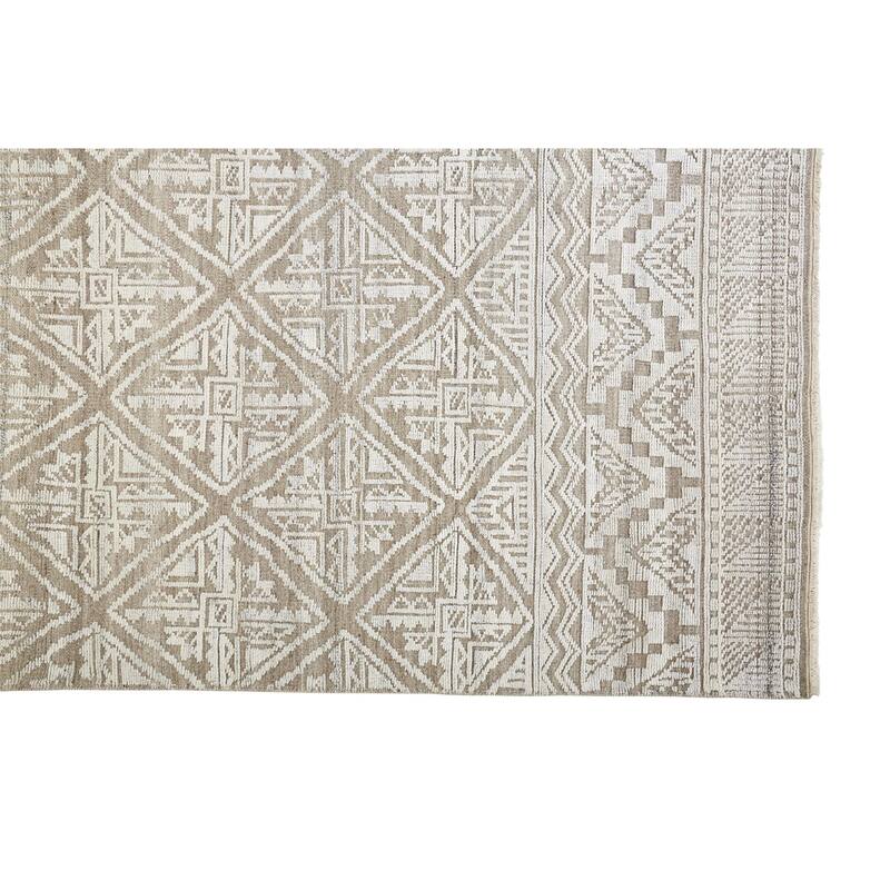 Eckhart Nomadic Diaimond Pattern Rug, Ivory/Tan, Area Rug