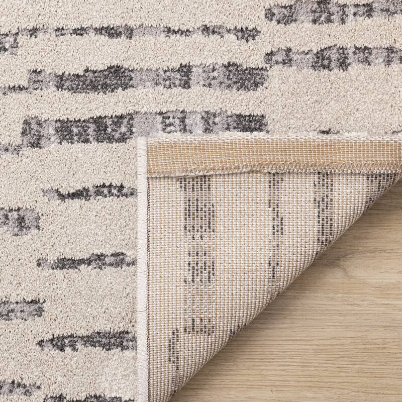 Grey Broken Stripes High Traffic Rug