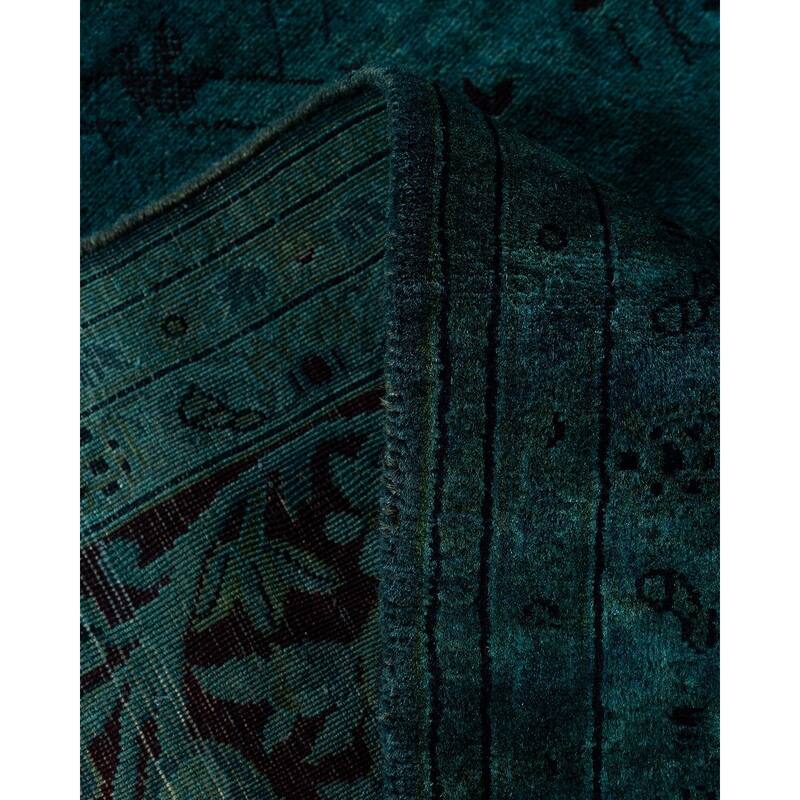 Overdyed, One-of-a-Kind Hand-Knotted Area Rug - Green - 7' 10" x 10' 1"