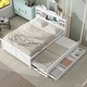 preview thumbnail 4 of 14, Full Size Platform Bed with Multi-functional Headboard, USB Ports, Twin Trundle, and 3 Storage Drawers