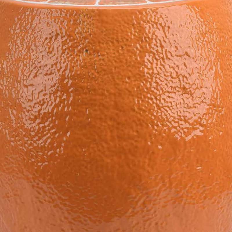 Accent Plant Stand, Orange Slice Themed Textured Design, 17 Inch Top