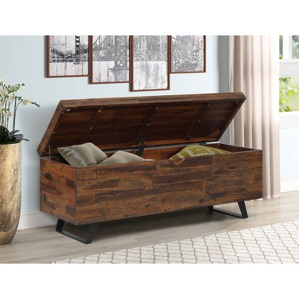 slide 2 of 12, Broadmore 46-inch Acacia Wood Storage Bench Brown