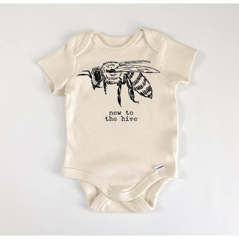 New To Hive Bee - Baby Boy Girl Clothes Infant Bodysuit Funny Cute Newborn - White - Newborn