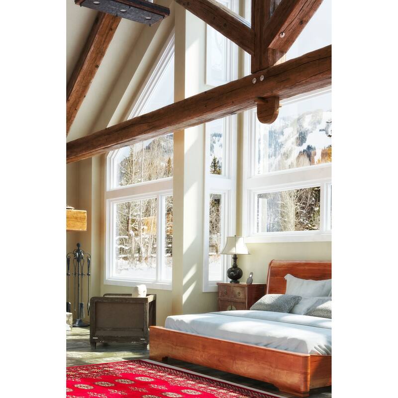ECARPETGALLERY Hand-knotted Peshawar Bokhara Red Wool Rug - 4'7 x 6'8
