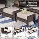 preview thumbnail 79 of 99, MAISON ARTS Extra-Large Patio Wicker Sofa Conversation Set with Coffee Table, Oversize Seat with 5.5'' Thick Padded Cushion