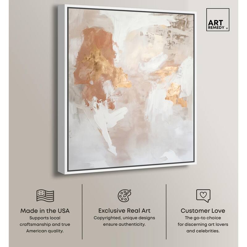Gold-Trimmed Rose Quartz II Canvas by Art Remedy