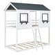 preview thumbnail 16 of 24, Reliable Safety Design Twin Over Twin Bunk Bed Wood Bed with Roof, Window, Guardrail, Ladder