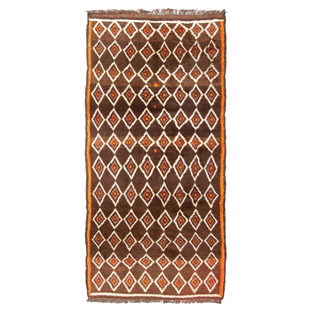 ECARPETGALLERY Hand-knotted Andelz Brown Wool Rug - 3'11 x 8'2