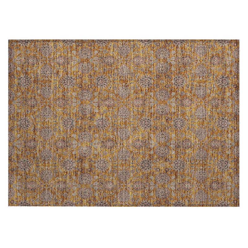 Machine Washable Indoor/ Outdoor Chantille Traditional Floral Rug
