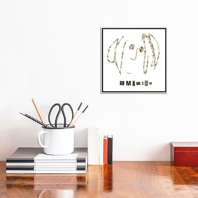 iCanvas "Imagine John Lennon" by Paper Cutz Framed Canvas Print