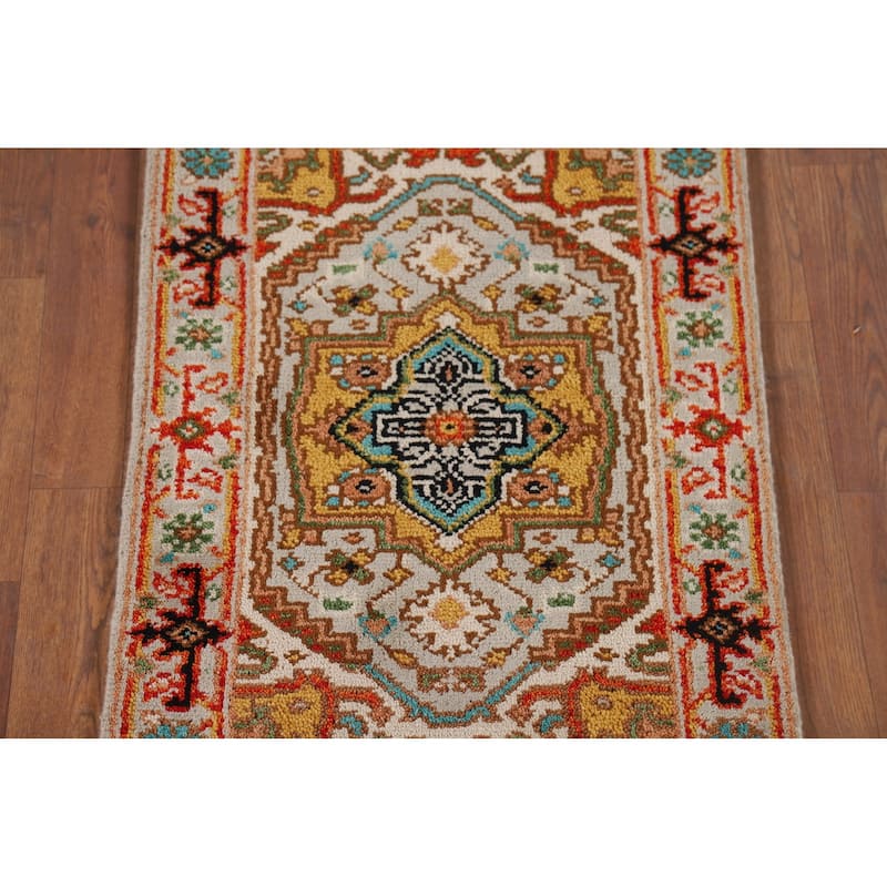 Geometric Heriz Serapi Oriental Accent Rug Handmade Wool Carpet - 2'0" x 3'0"