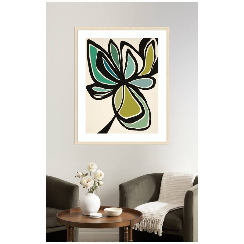 Kate and Laurel Framed Art Midnight Floral 3 by Alicia Bock
