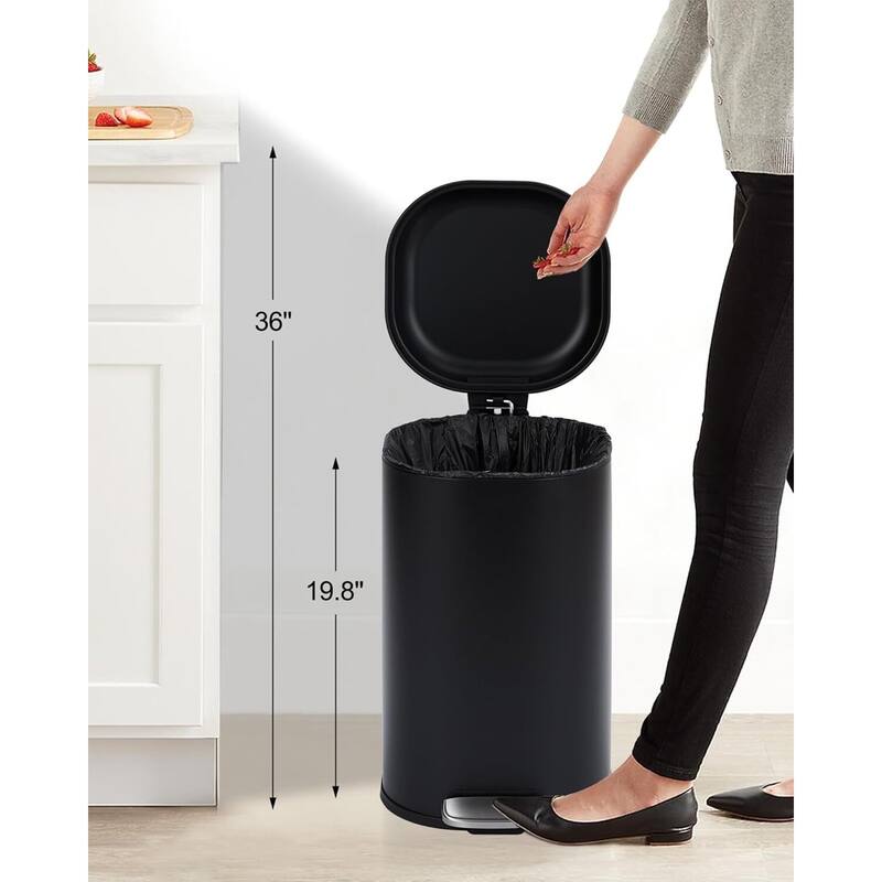 8 Gallon Slim Kitchen Trash Can, Step on Garbage Can