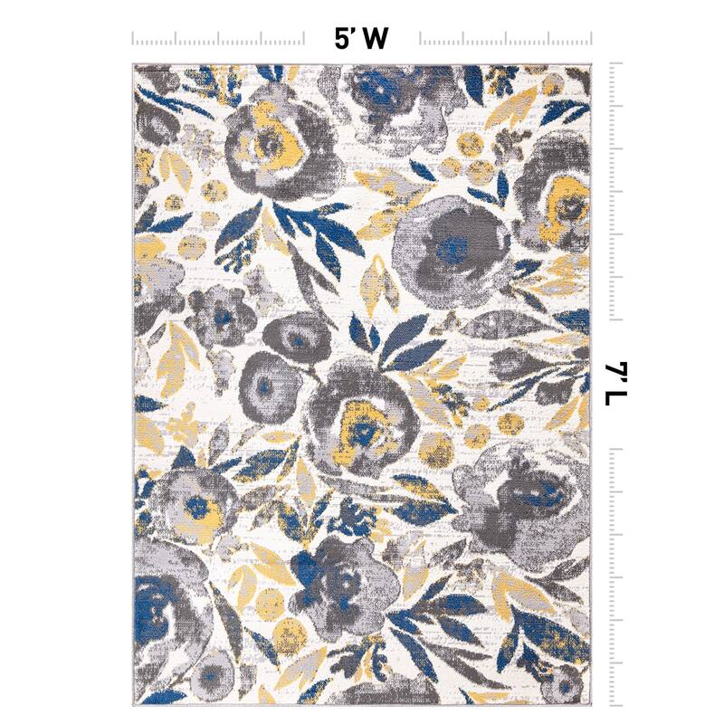 World Rug Gallery Vintage Modern Floral Area Rug