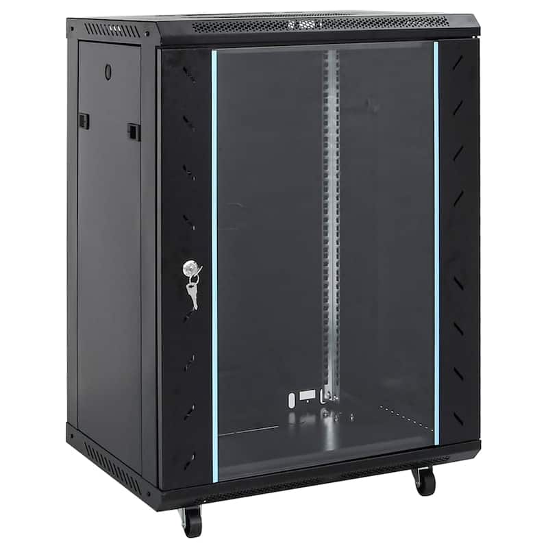 vidaXL 15U Network Cabinet with Swivel Feet 19" IP20 23.6x17.7x33.9" - 23.6 x 17.7 x 33.9"