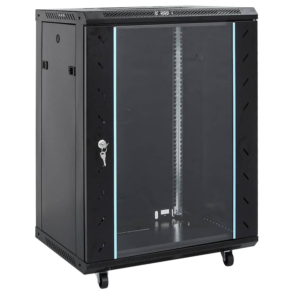 vidaXL 15U Network Cabinet with Swivel Feet 19" IP20 23.6x17.7x33.9" - 23.6 x 17.7 x 33.9"