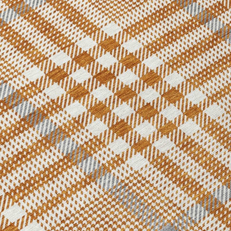 HomeRoots Plaid Transitional Rectangle Outdoor Rug
