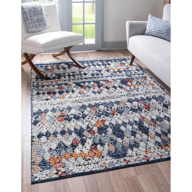 Contemporary Zaire Collection Area Rug - Multi - 7'1"x10'