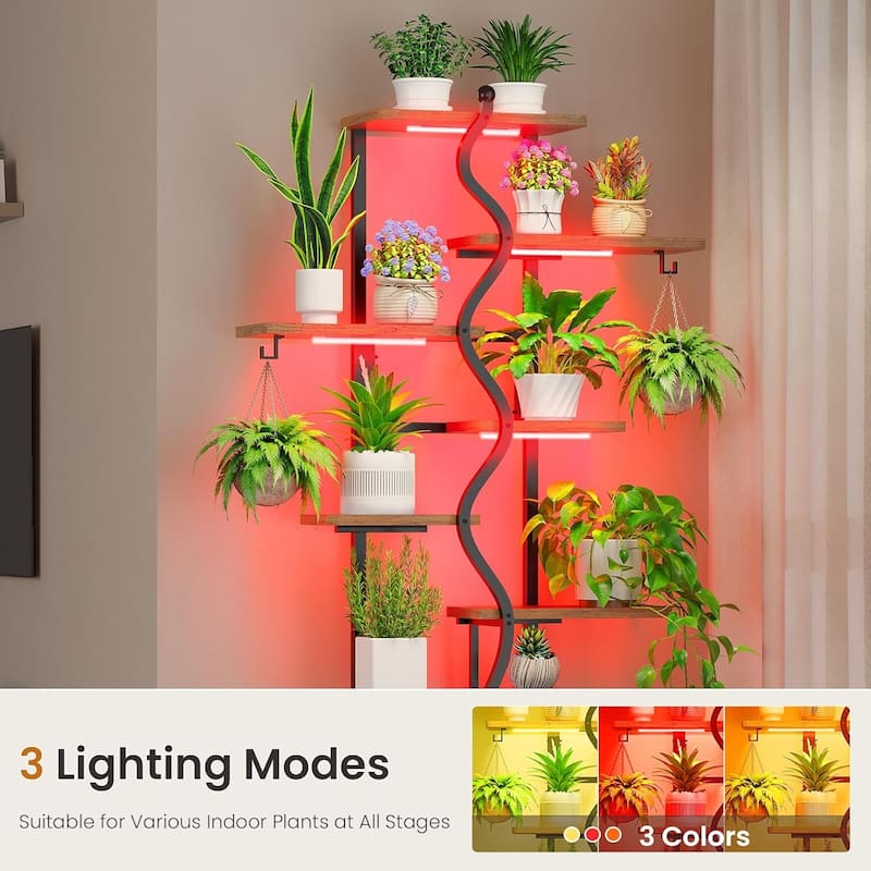Plant Stand with Grow Light Plant Rack with Wheels Display Shelves