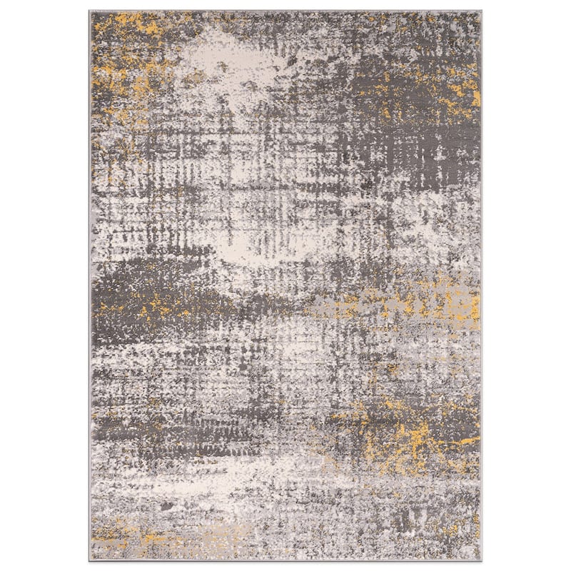 World Rug Gallery Geneva Contemporary Distressed Absract Area Rug